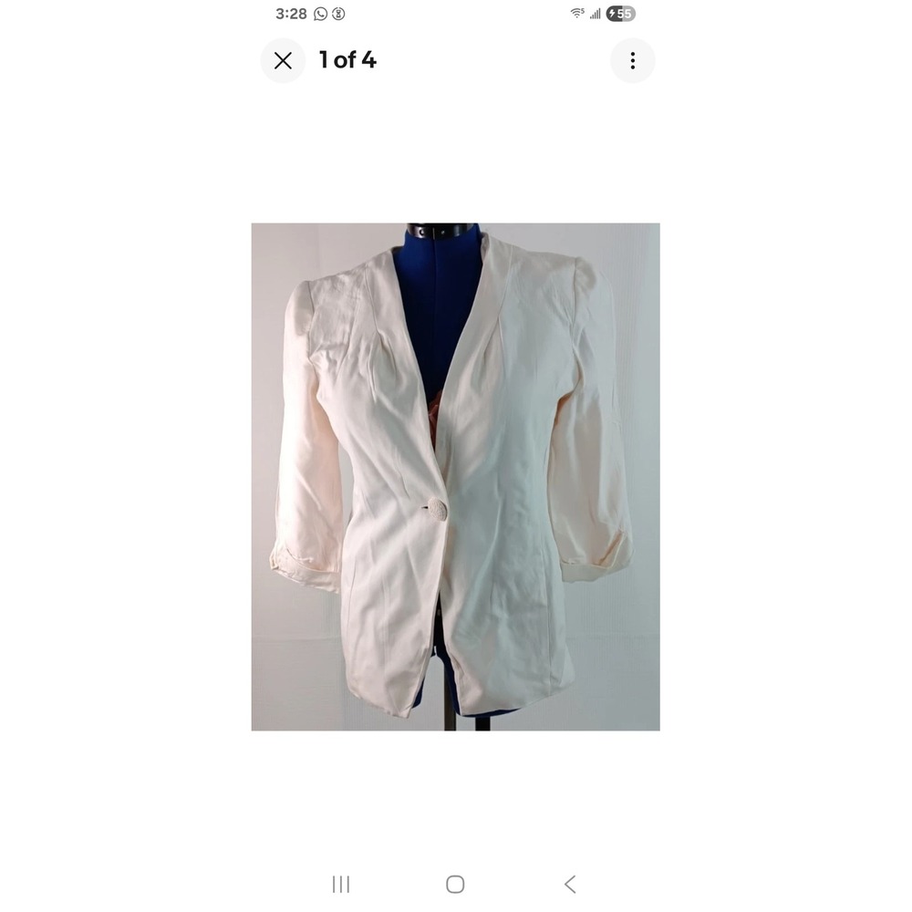 Vintage 80s Christian Dior Women's Pink Shoulder Padded Blazer Jacket Size 4